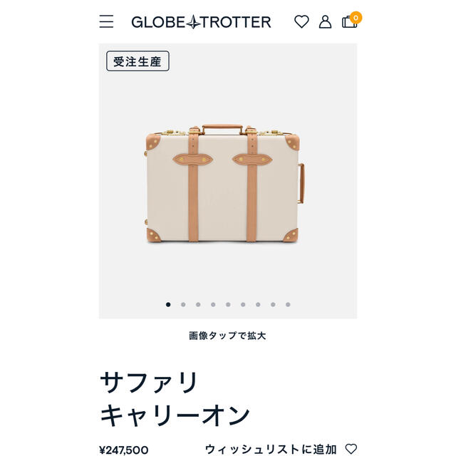 【新品未使用】globetrotter サファリ　キャリーオン　保証書ありスーツケース/キャリーバッグ