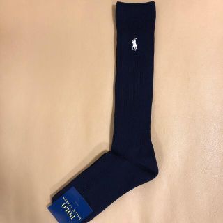 ポロラルフローレン(POLO RALPH LAUREN)の在庫薄　新作新品　レディース  ポロラルフローレン　紺ハイソックス　送料無料(ソックス)