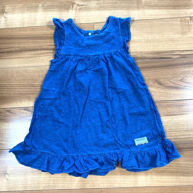 H&M(エイチアンドエム)のH&M デニム オーガニックコットン ワンピース 2枚セット 子供服 110 キッズ/ベビー/マタニティのキッズ服女の子用(90cm~)(ワンピース)の商品写真