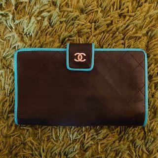 シャネル(CHANEL)のCHANEL  長財布 リカラー ブラック×ブルー バイカラー(財布)