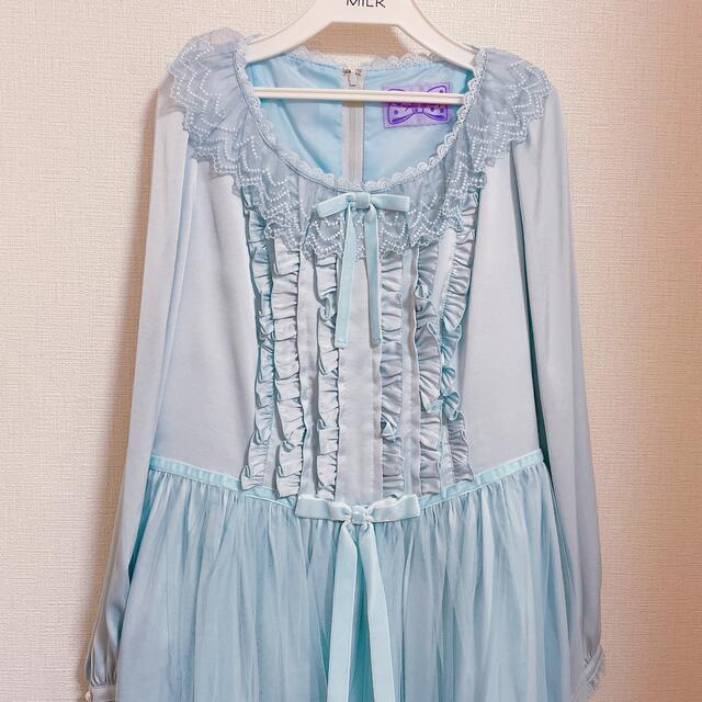 Angelic Pretty(アンジェリックプリティー)のAngelic Pretty 乙女のチュチュDollワンピース サックス レディースのワンピース(ひざ丈ワンピース)の商品写真