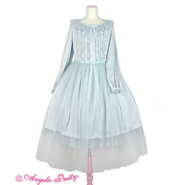 Angelic Pretty(アンジェリックプリティー)のAngelic Pretty 乙女のチュチュDollワンピース サックス レディースのワンピース(ひざ丈ワンピース)の商品写真