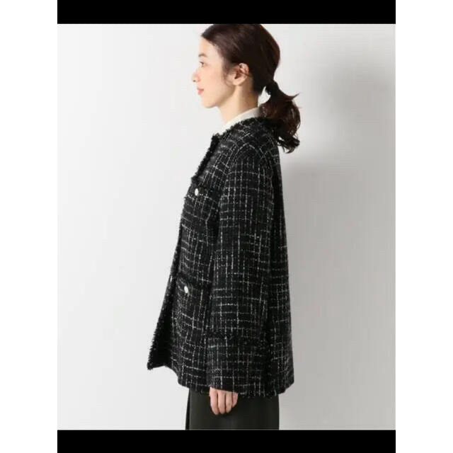 IENA イエナ BLACK tweed ジャケット ノーカラー 完売