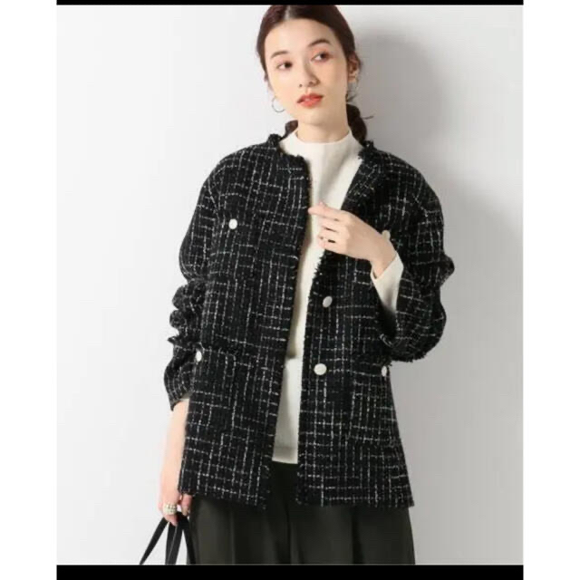 IENA - 【着用1度のみ◎美品】IENA BLACK Tweed ジャケット サイズ38の