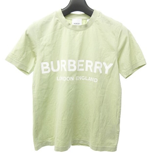 バーバリー  ロゴ Tシャツ カットソー 半袖 丸首 プリント XS 緑