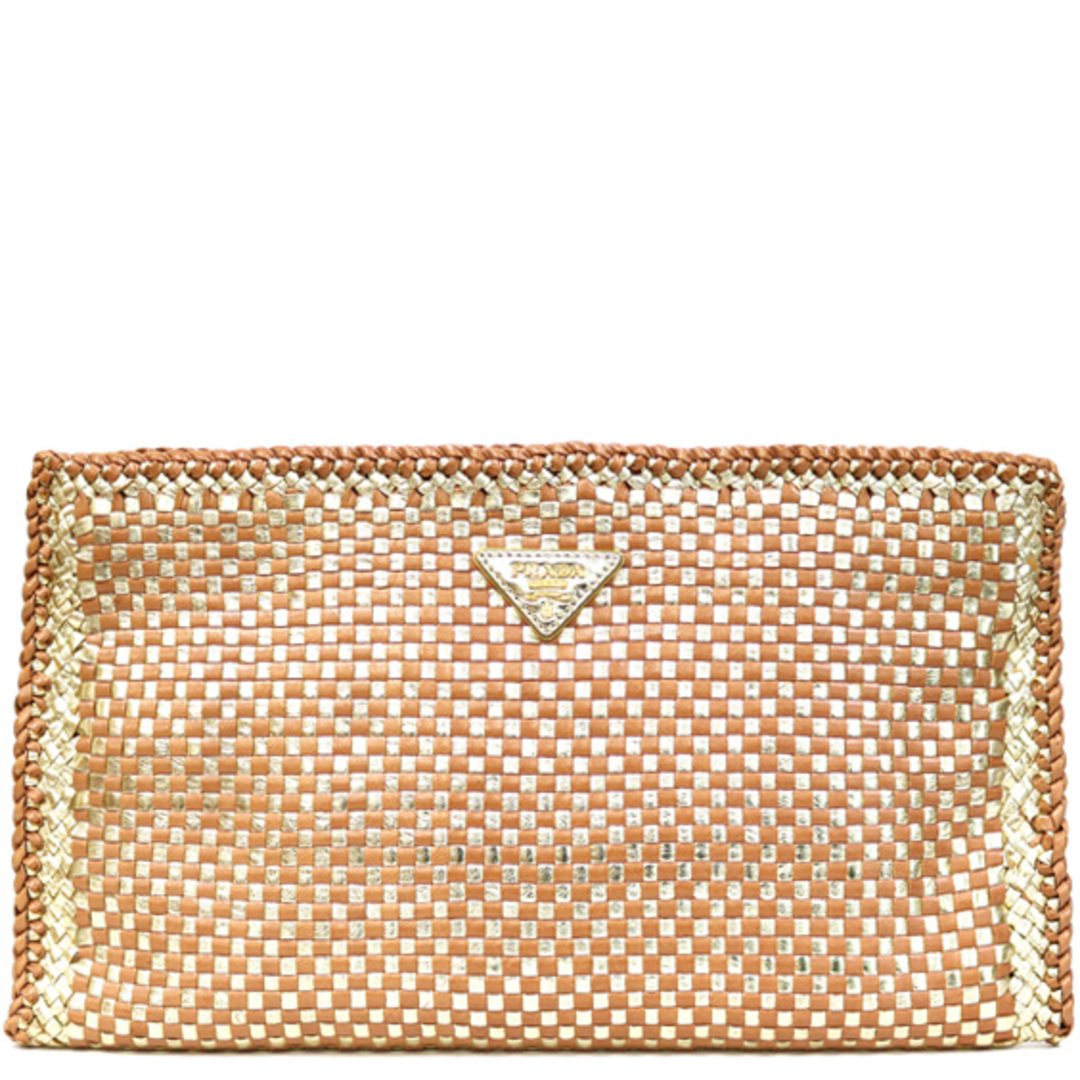 ユニセック】 PRADA 【中古】プラダ PRADA クラッチバッグ レザーの ブランド あちゃちゅむ 川村淳平 猫イラストバッグ