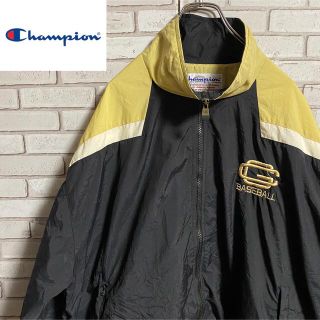 チャンピオン(Champion)の90s 古着 チャンピオン 刺繍ロゴ ナイロン ゆるだぼ ビッグシルエット(ナイロンジャケット)