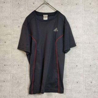 アディダス(adidas)のアディダス　Tシャツ カットソー　半袖　ネイビー　レッドライン　レディス　M(Tシャツ(半袖/袖なし))