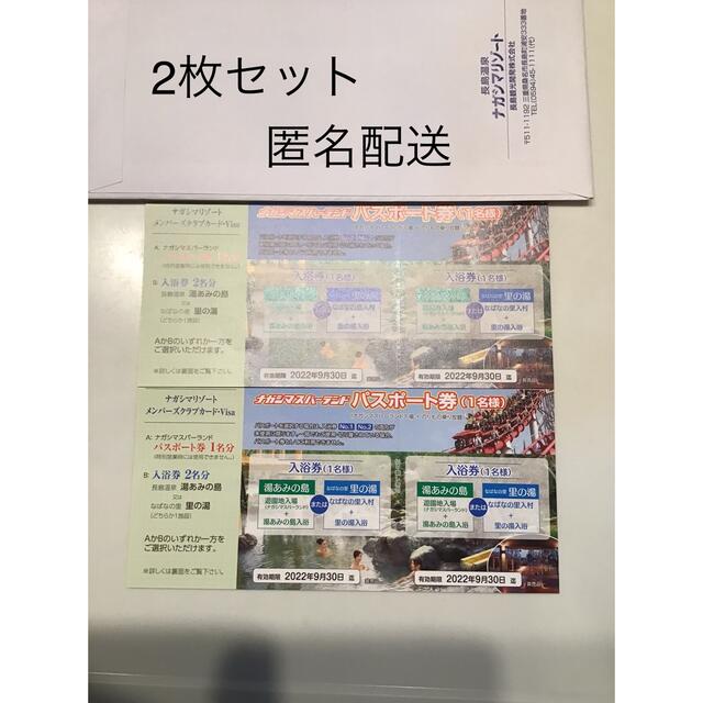 施設利用券ナガシマスパーランド パスポート 2枚セット