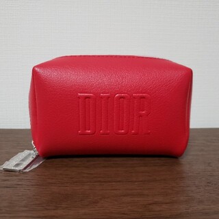 ディオール(Dior)のディオール　Dior　レッドポーチ　化粧ポーチ　赤　ノベルティ　新品未使用(ポーチ)