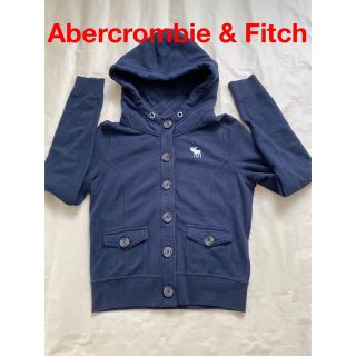 アバクロンビーアンドフィッチ(Abercrombie&Fitch)のアバクロ　フード付き　パーカー　Ｓ　ネイビー　ジャケット　アウター(パーカー)