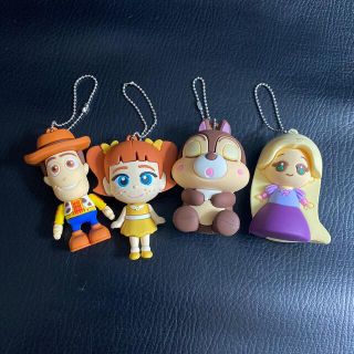 ディズニー(Disney)のディズニーキャラクター　ラバーマスコット　4つセット(キーホルダー)