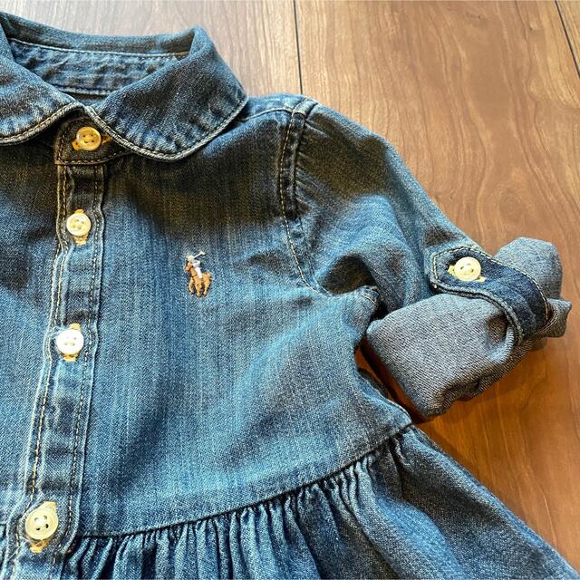 Ralph Lauren(ラルフローレン)のラルフローレン　デニム　ワンピース　9m 70cm相当 キッズ/ベビー/マタニティのベビー服(~85cm)(ワンピース)の商品写真