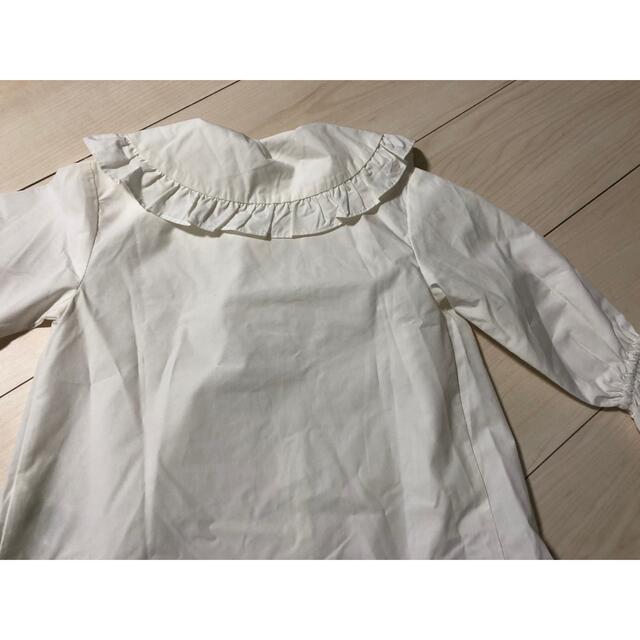 しまむら(シマムラ)の女の子白ブラウス100 キッズ/ベビー/マタニティのキッズ服女の子用(90cm~)(ブラウス)の商品写真