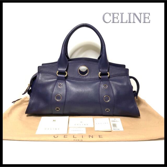 バッグ【美品】CELINE セリーヌ　トートバッグ　ハンドバック　レザー　ゴールド金具