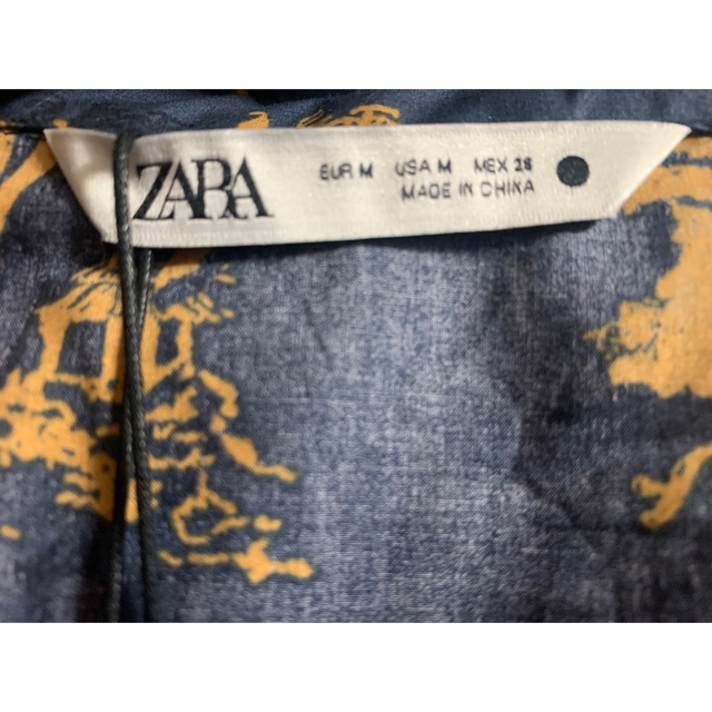 ZARA(ザラ)の【新品未使用】ZARAプリント柄ポプリンワンピース レディースのワンピース(ロングワンピース/マキシワンピース)の商品写真