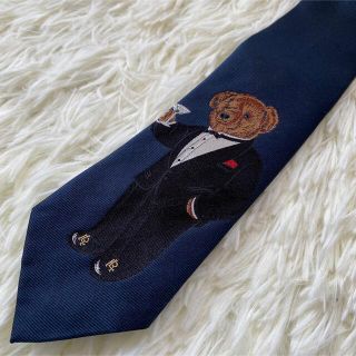 ポロラルフローレン(POLO RALPH LAUREN)の【美品】ポロ ラルフローレン ネクタイ マティーニベア ネイビー シルク100%(ネクタイ)