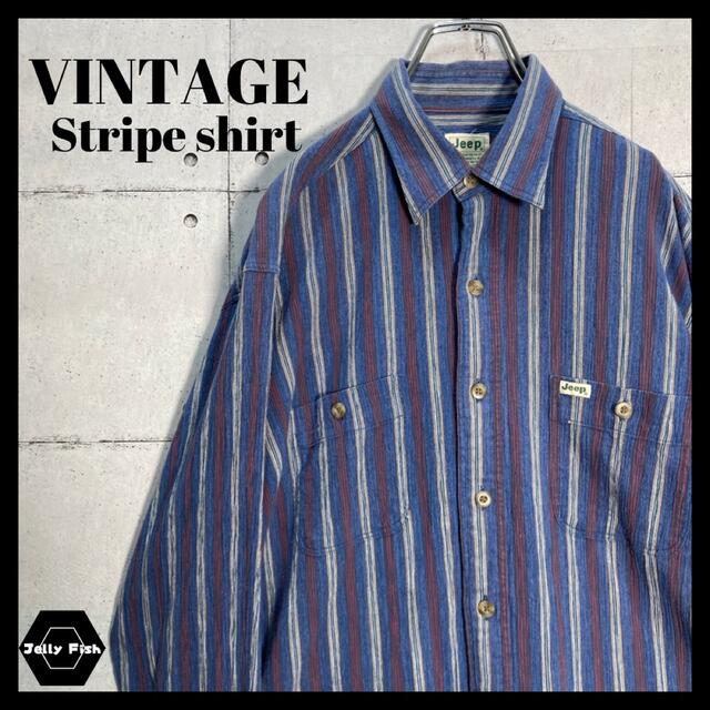 ART VINTAGE - 【希少】OLD Jeep マルチカラー ストライプシャツ
