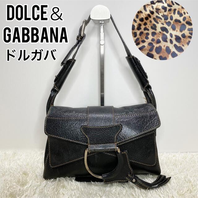 美品 DOLCE&GABBANA ドルガバ ショルダーバッグ レザー ヒョウ柄