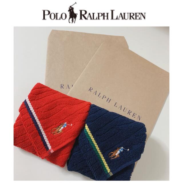 Ralph Lauren(ラルフローレン)の【新品】RALPH LAUREN ★ ケーブルニット タオルハンカチ 2枚セット レディースのファッション小物(ハンカチ)の商品写真