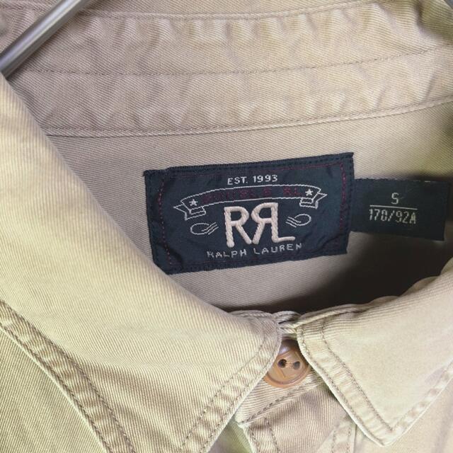 RRL(ダブルアールエル)の【激レア】RRL ワークシャツ チェーンステッチ L ベージュ 刺繍 メンズのトップス(シャツ)の商品写真