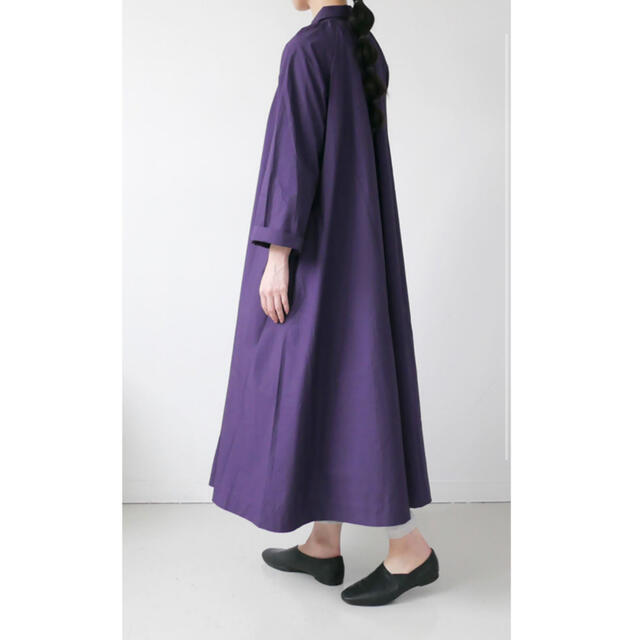 美品！THE FACTORY ギャザーシャツワンピース　purple 紫 6