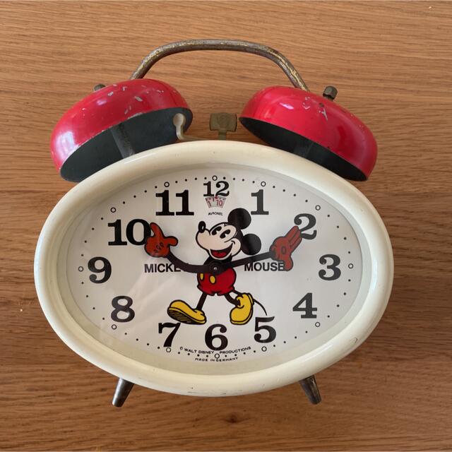 ミッキーマウス 目覚まし時計 ねじまき時計 アンティーク ヴィンテージ  レトロゼンマイ式時計