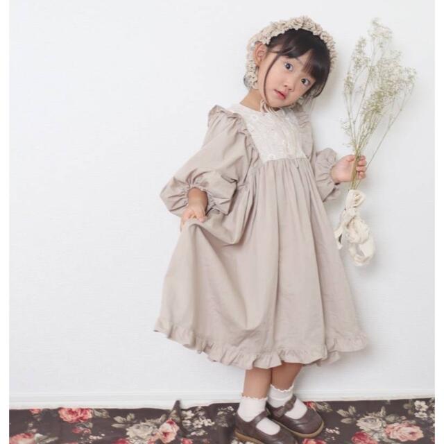 サンドベージュ　ワンピース　送料無料♡ キッズ/ベビー/マタニティのキッズ服女の子用(90cm~)(ワンピース)の商品写真