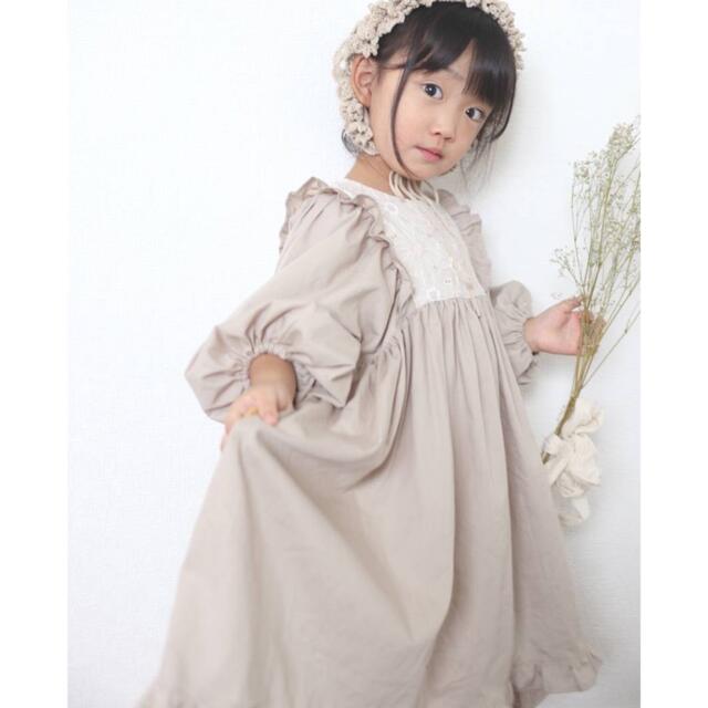 サンドベージュ　ワンピース　送料無料♡ キッズ/ベビー/マタニティのキッズ服女の子用(90cm~)(ワンピース)の商品写真