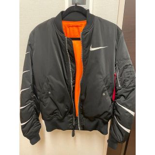 ナイキ(NIKE)の【ALPHA 】ナイキコラボのMA1 黒(フライトジャケット)