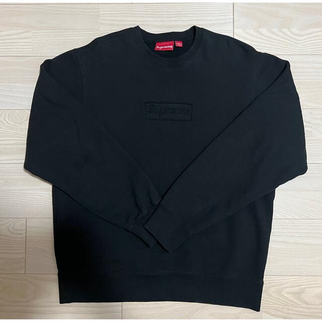 Supreme Cutout Logo Crewneck 黒 BLACK L