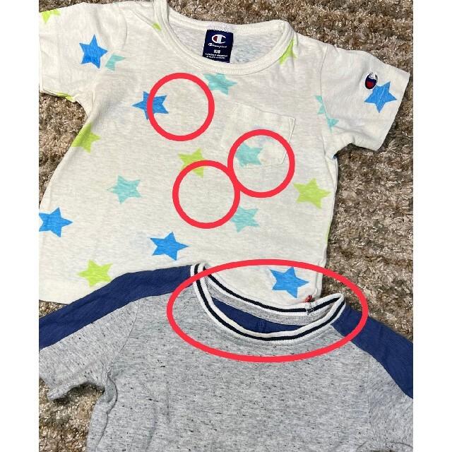 Champion(チャンピオン)のTシャツ　３枚　セット売り、100センチ キッズ/ベビー/マタニティのキッズ服男の子用(90cm~)(Tシャツ/カットソー)の商品写真