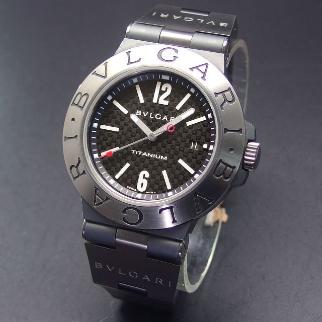 美品 ブルガリ ディアゴノ チタニウム 44㎜ TI44TA 自動巻き ブルガリ 腕時計(アナログ)
