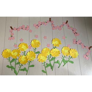 手作り押絵の壁飾り『菜の花』