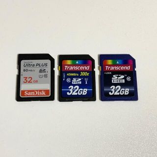 トランセンド(Transcend)のSDカード　32GB×3(PC周辺機器)