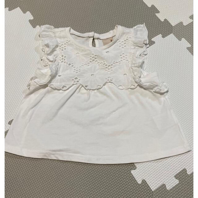 petit main(プティマイン)のプティマイン レース Tシャツ 90 キッズ/ベビー/マタニティのキッズ服女の子用(90cm~)(Tシャツ/カットソー)の商品写真