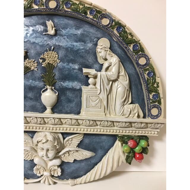 【新品】✞ 聖母マリアと大天使ガブリエル　受胎告知3Dプレート　壁掛け
