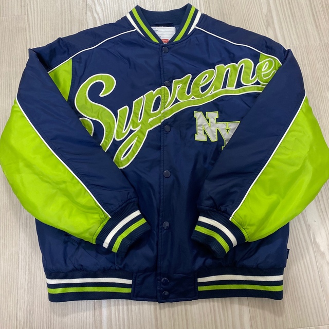 supreme contrast script varsity jacket