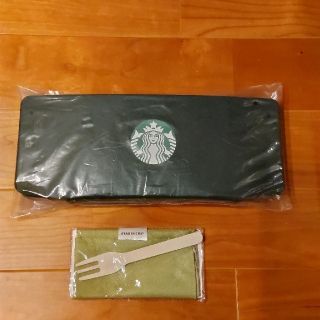 スターバックスコーヒー(Starbucks Coffee)のスターバックスストレージバスケット&ケーキフォーク&クロスセット(カトラリー/箸)