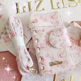 リズリサ(LIZ LISA)の☆リズリサLIZLISA☆手帳型キャンディ柄iPhoneケース☆ストラップ付新品(iPhoneケース)