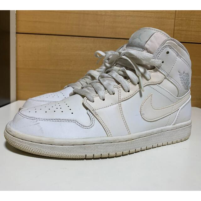 NIKE - NIKE AIR JORDAN エアジョーダン1 MID トリプルホワイトの通販