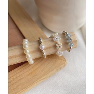 チャオパニック(Ciaopanic)の（残りわずか）Swarovski & pearl①❤︎ビーズリング4点セット(リング)