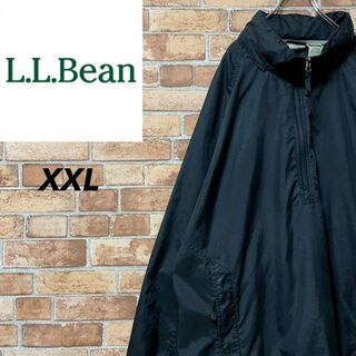 エルエルビーン(L.L.Bean)のエルエルビーン　ナイロンジャケット　アノラック　黒　ビッグサイズ　刺繍ロゴXXL(ナイロンジャケット)