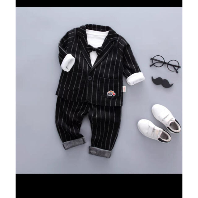 入園式 お誕生日 フォーマルスーツ　3点セット キッズ/ベビー/マタニティのキッズ服男の子用(90cm~)(ドレス/フォーマル)の商品写真