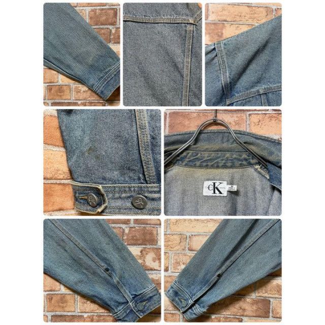 カルバンクラインジーンズ　デニムジャケット　Gジャン　革ロゴ　大きめサイズ　M. メンズのジャケット/アウター(Gジャン/デニムジャケット)の商品写真