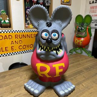 RATFINK ラットフィンク☆コインバンク 巨大貯金箱!サイズ60cm グレー