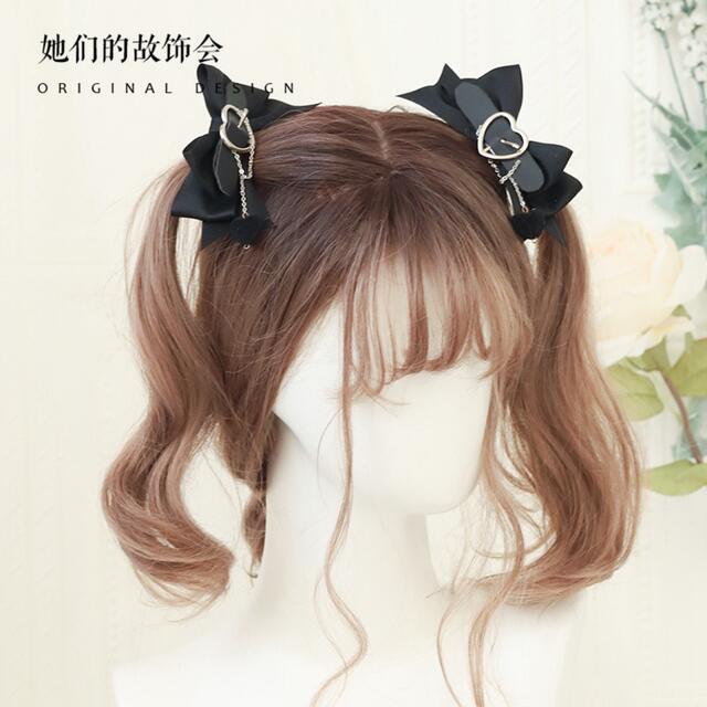 ♡【2個set】ハートバックル リボン ヘアクリップ♡