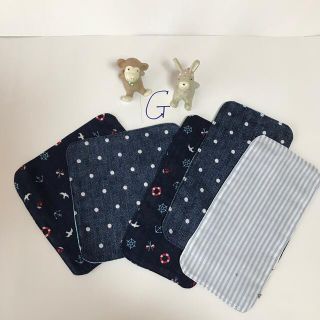 ガーゼハンカチ5枚セット★Ｇ★ハンドメイド(ファッション雑貨)