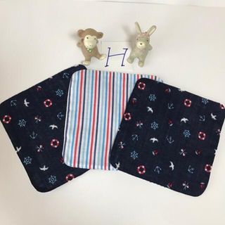 ガーゼハンカチ3枚セット★Ｈ★ハンドメイド(ハンカチ/バンダナ)