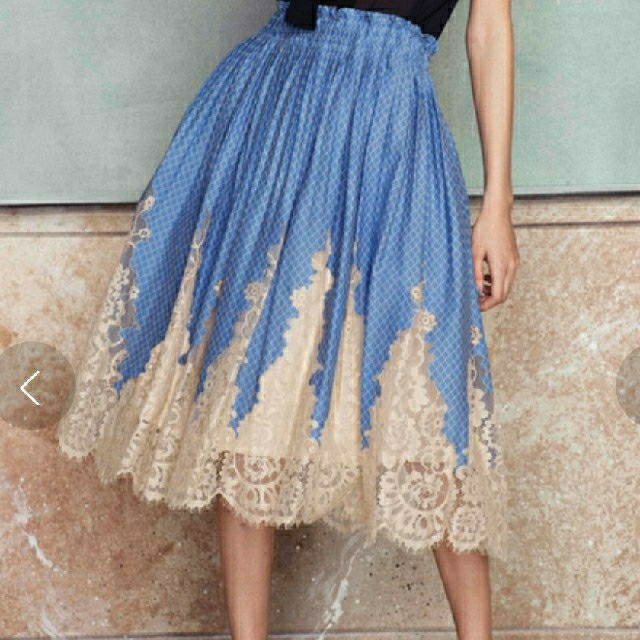 DOUBLE STANDARD CLOTHING(ダブルスタンダードクロージング)のダブルスタンダードクローシング☆マスキングレーススカート レディースのスカート(ひざ丈スカート)の商品写真